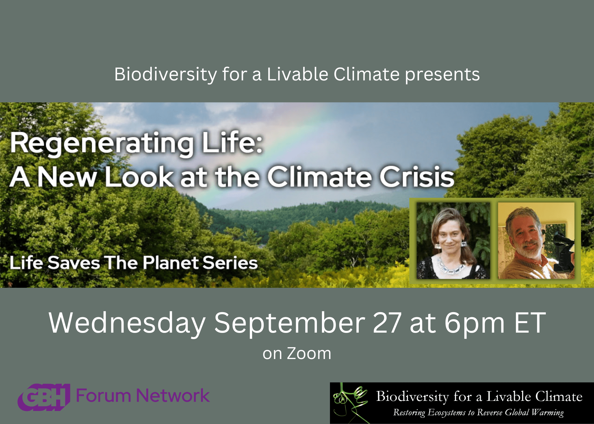 Regenerating Life: A New Look at the Climate Crisis – September 27 at 6 pm